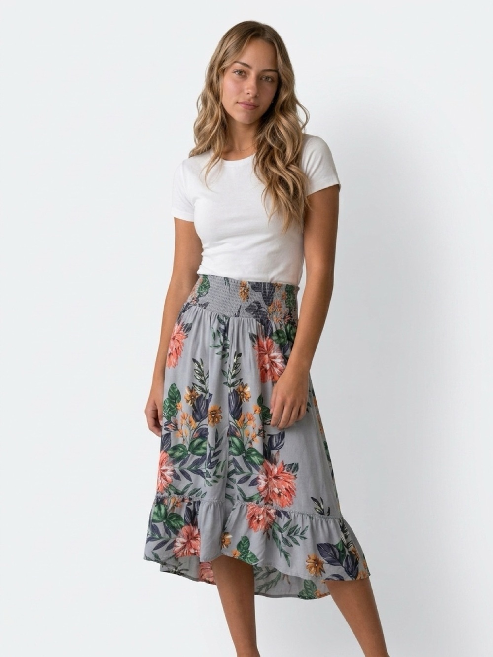 Patrons of Peace Women's Floral Boho Midi Skirt Size S Multicolor